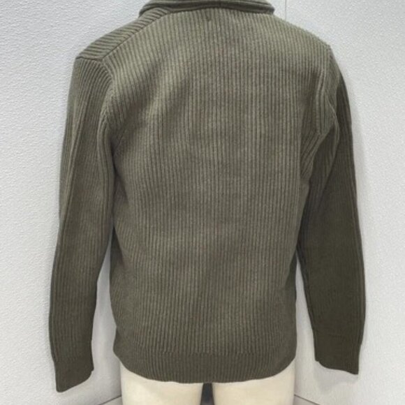 NEW BROOKS BROTHERS Men's Cardigan Ribbed Cotton Shawl Collar Size L Green - Picture 2 of 7
